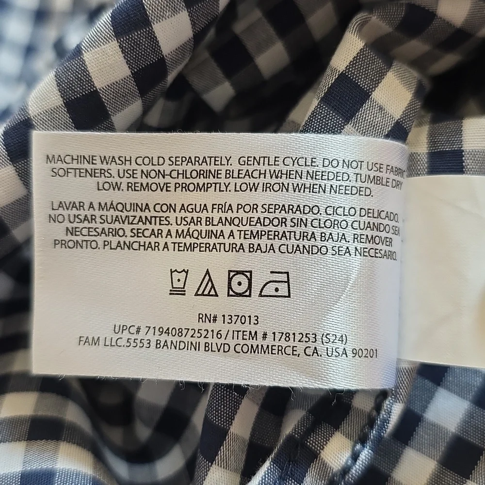 Banana Republic Slim Fit Blue & White Check Mens Cotton Shirt.  Size XXL